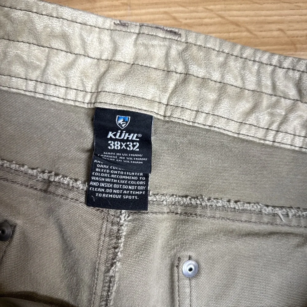 Kuhl Pants The Law Men Sz 38x32 Green Brown Vintage‎ Patina Dye Full Fit Hiking